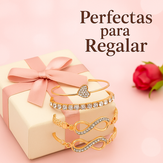 Set de Pulseras Infinito Dorado – Elegancia para Mujer