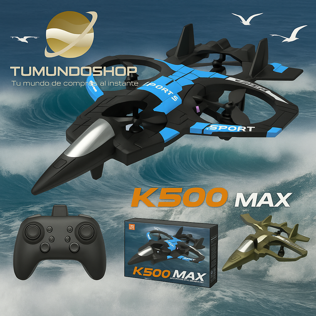 Drone Avión K500 MAX™ – Acrobático, Estable y Resistente | Juguete 2025