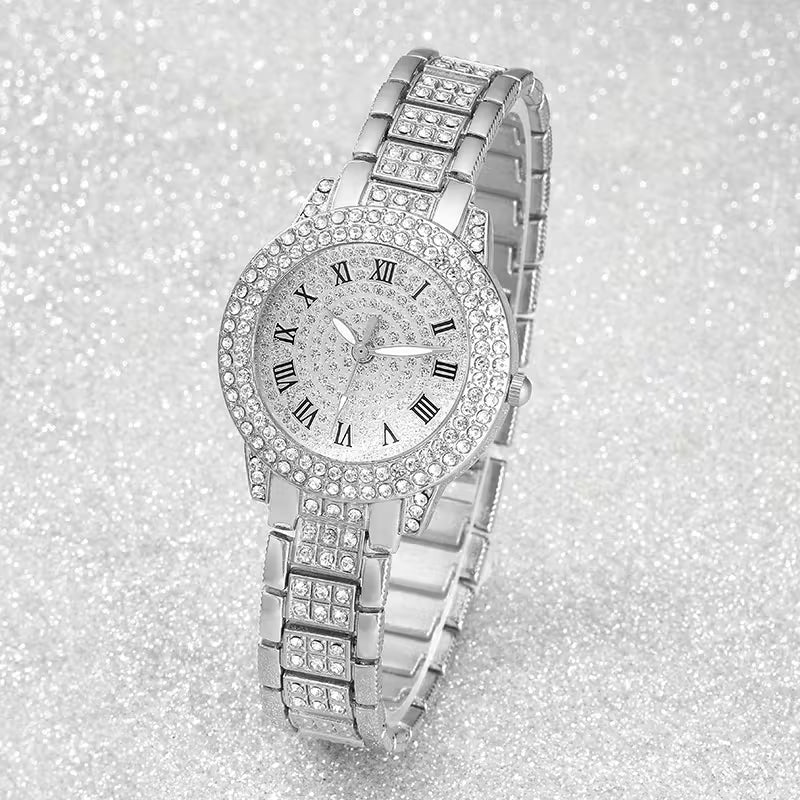 Set de Reloj y Joyería de Lujo para Mujer – Estilo Brillante