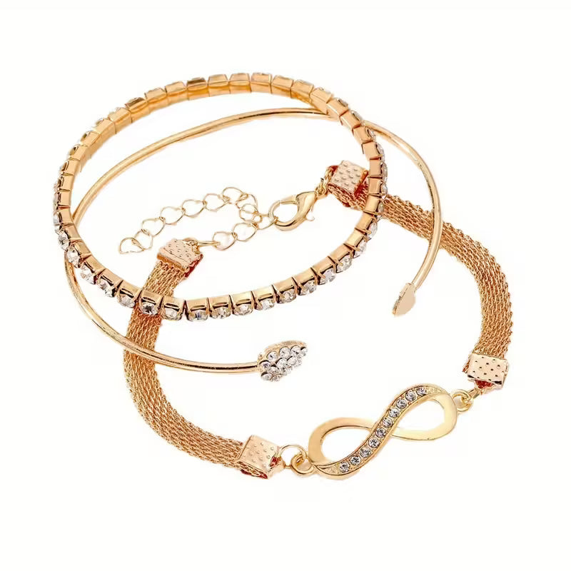 Set de Pulseras Infinito Dorado – Elegancia para Mujer